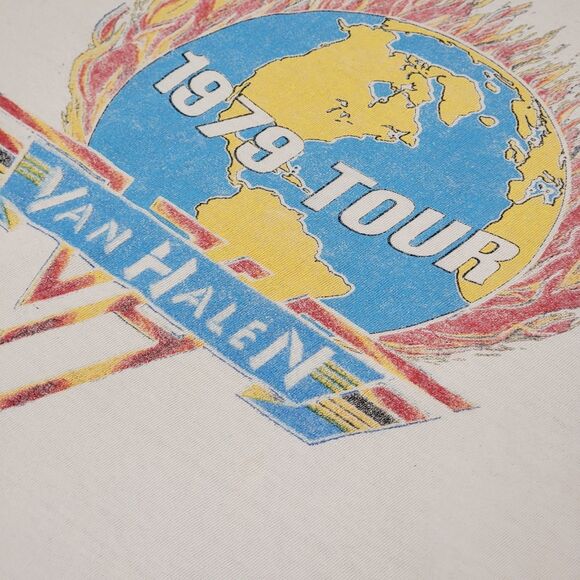 Van Halen 1979 Tour Graphic T-Shirt Size Medium Tee Vintage Rock Music Skater - Picture 4 of 9